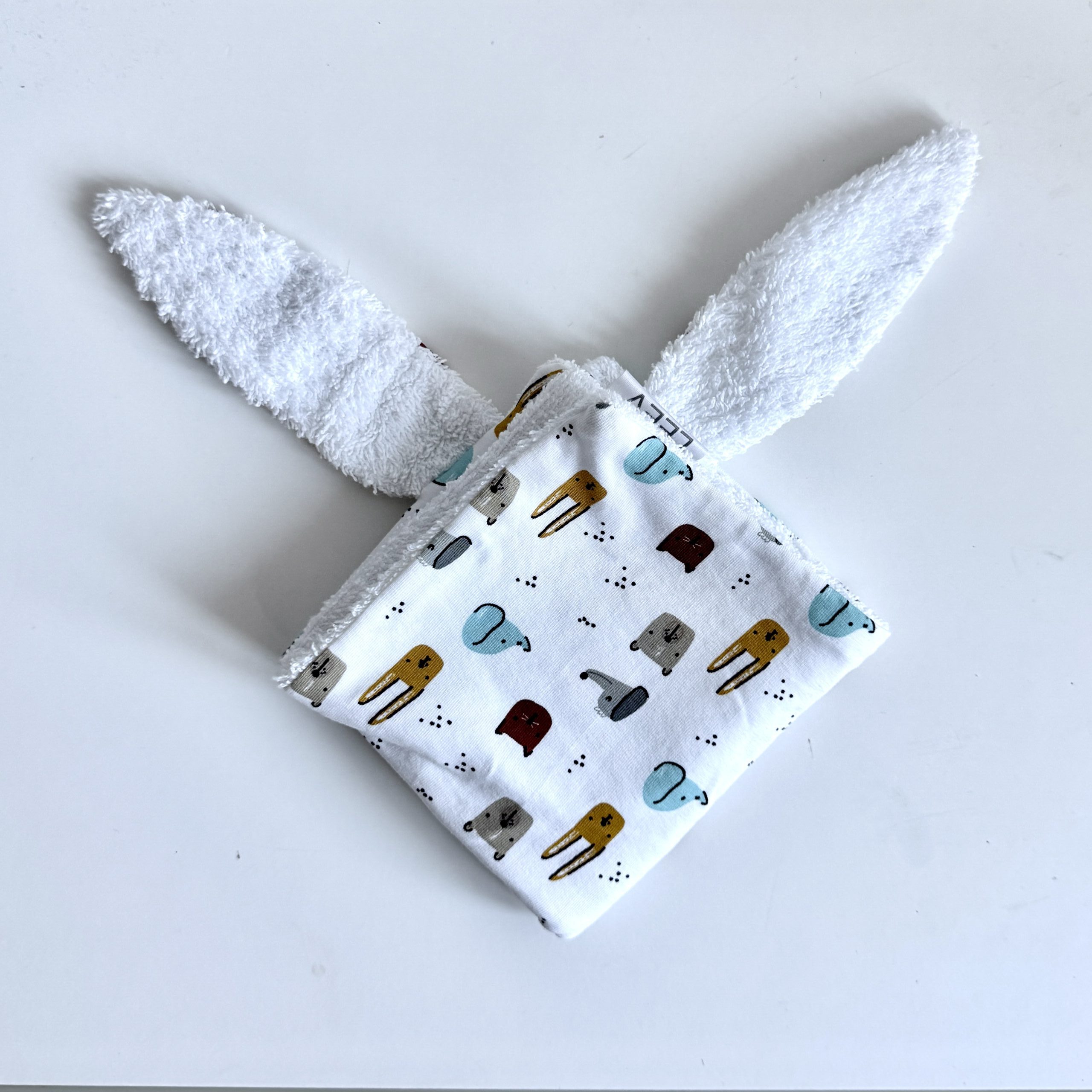 LEEV Handmade Knuffeldoekje - Afrika wit/teddy