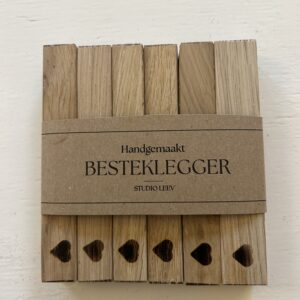 Handmade Eiken bestekleggers 6 stuks