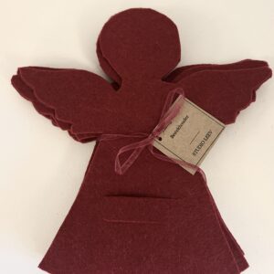 LEEV Handmade Engel bestekhouder bordeaux rood 6 stuks